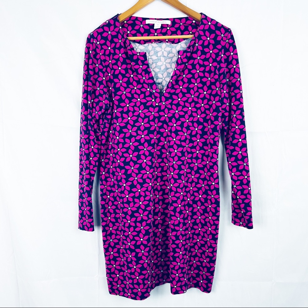 Pink and Purple Patterned Women's Dress - Picture 2 of 8